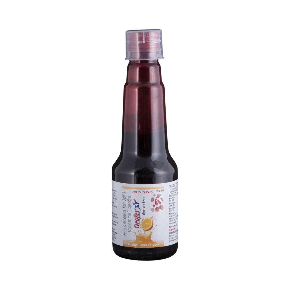 Orofer XT + Iron Tonic with Ferrous Ascorbate, Folic Acid & Mecobalamin | Suspension Flavour Orange 